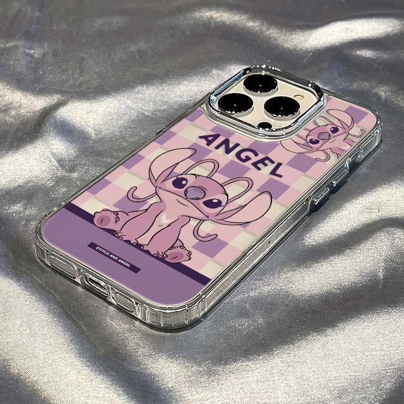 ✅Ốp Điện Thoại Mềm Chống Sốc In Hình Stitch Màu Hồng Cho Iphone 11 / 7plus 8 12 14promax 13 FVH8