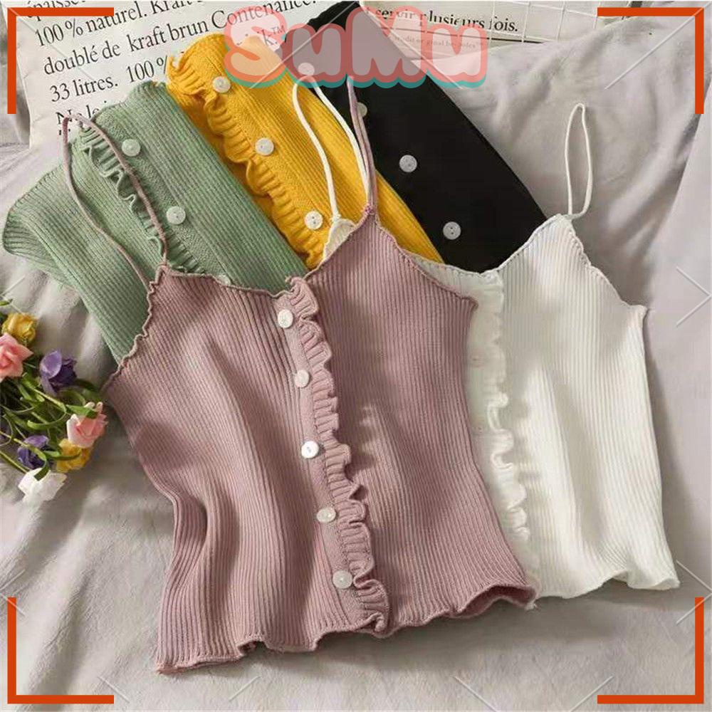 Áo Lót Dệt Kim Màu Sắc Đơn Giản Thoải Mái Quyến Rũ Cho Nữ