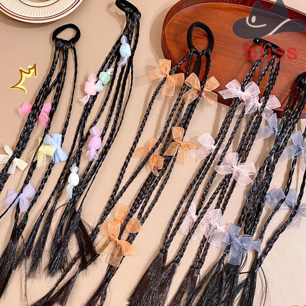 Tóc Giả Thắt Bím Bằng Sợi Tổng Hợp Chất Lượng Cao Tự Nhiên Kháng Nhiệt Làm Đẹp Tóc Đuôi Ngựa Hoạt Hình Cho Bé Gái