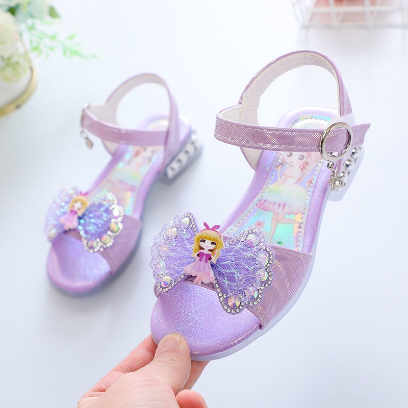 Giày Sandal Hở Ngón Thoáng Khí Đính Đá Thời Trang Mùa Hè 2023 Cho Bé Gái