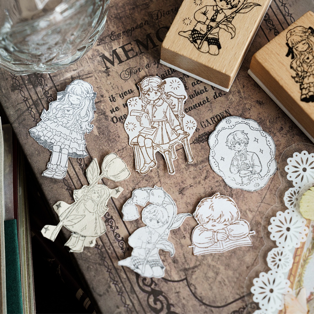 Con Dấu Trang Trí Sổ Tay diy Hình Cô Gái Xinh Đẹp Dễ Thương