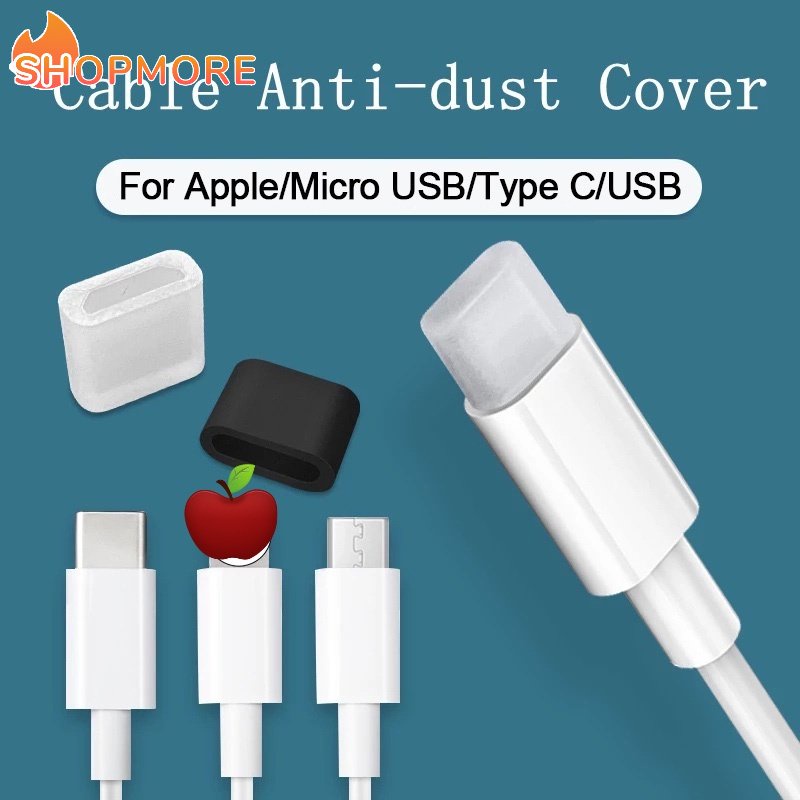 Bộ 1 / 3 Vỏ Bọc Dây Cáp Sạc USB Type-C IOS Bằng Silica Gel Trong Suốt Chống Bụi Chống Oxy Hóa