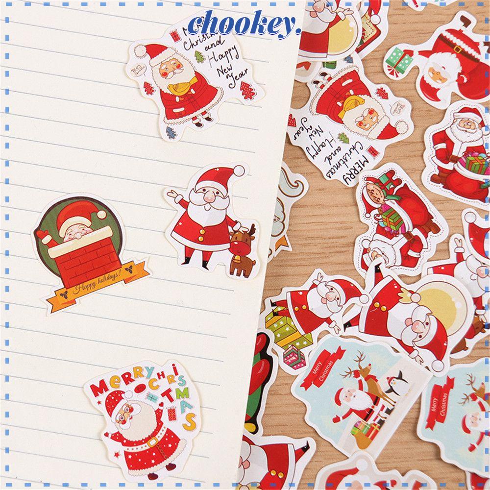 CHOOKEY Bộ 48 Hình Dán Trang Trí Nhật Ký Chủ Đề Giáng Sinh