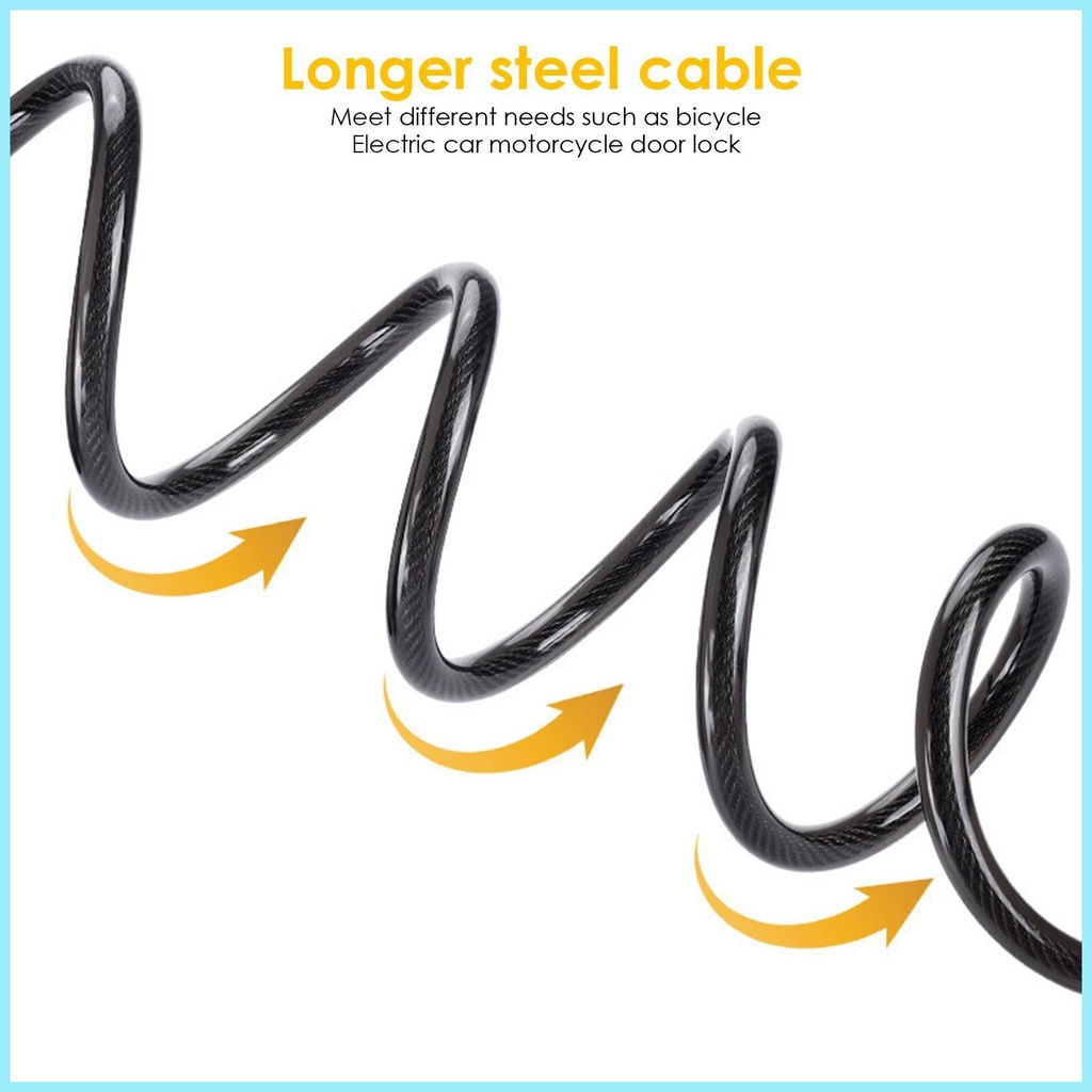 Dây Khóa Xe Đạp Kết Hợp Mật Khẩu 5 Chữ Số Bằng Thép Dày Dặn PVC tdevn