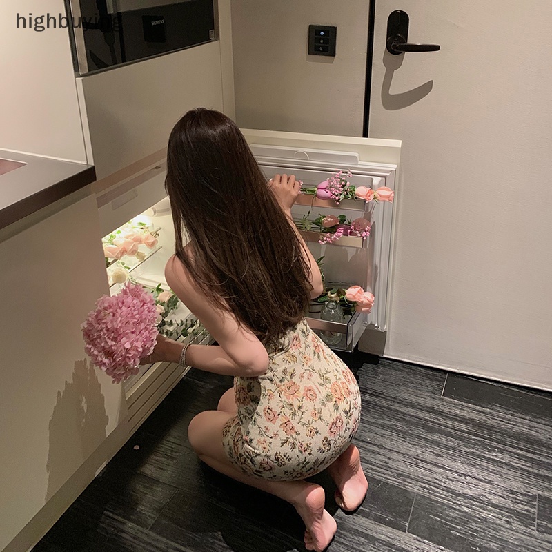 Đầm Hai Dây Họa Tiết Hoa Phong Cách Vintage Quyến Rũ Cho Nữ