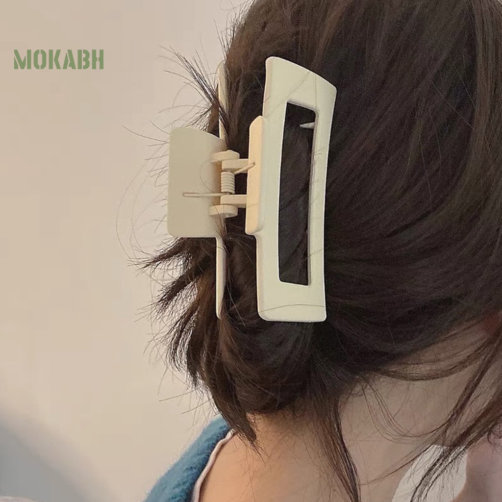Kẹp Tóc Hình Chữ Nhật Màu Trơn Chống Trượt Tiện Dụng