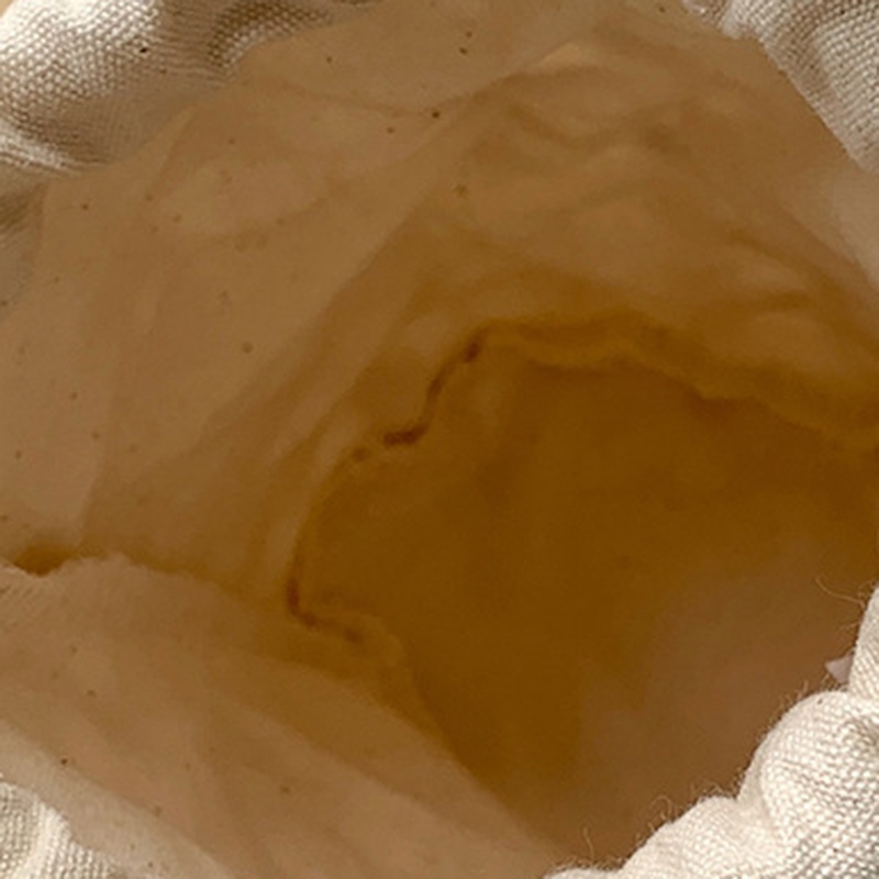 Ielgy Túi bucket Dây Rút Xỏ Hạt Gỗ Thủ Công Nhỏ Gọn Thời Trang niche Dành Cho Bạn Nữ