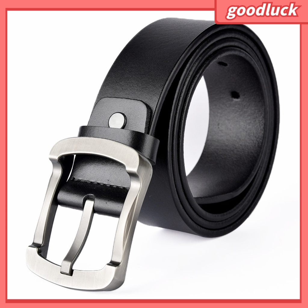 Thắt Lưng Da Giả Dày Màu Trơn Chống Vỡ / Mài Mòn Phong Cách Vintage Cho Nam