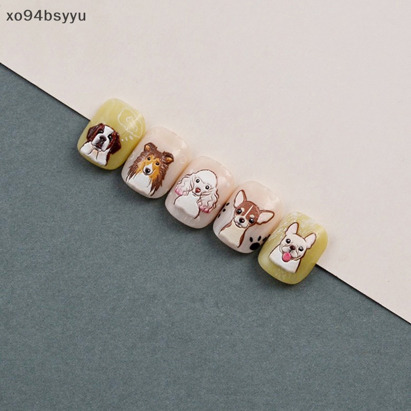 Miếng Dán Trang Trí Móng Tay Họa Tiết Chó Mèo Dập Nổi 5D xo94bsyyu