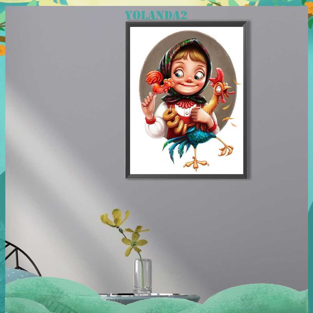 Tranh Đính Đá Kim Cương Toàn Bộ 5D DIY Hình Vẽ Cô Gái Trang Trí Nhà Cửa