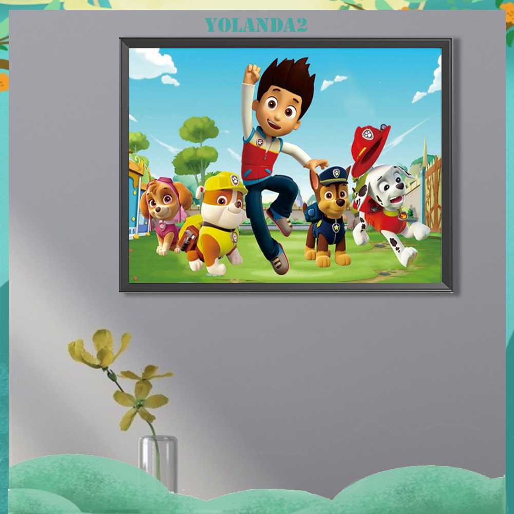 Bộ Tranh Đính Đá 5D Họa Tiết Hoạt Hình PAW Patrol Độc Đáo DIY Dùng Trang Trí Nhà Cửa