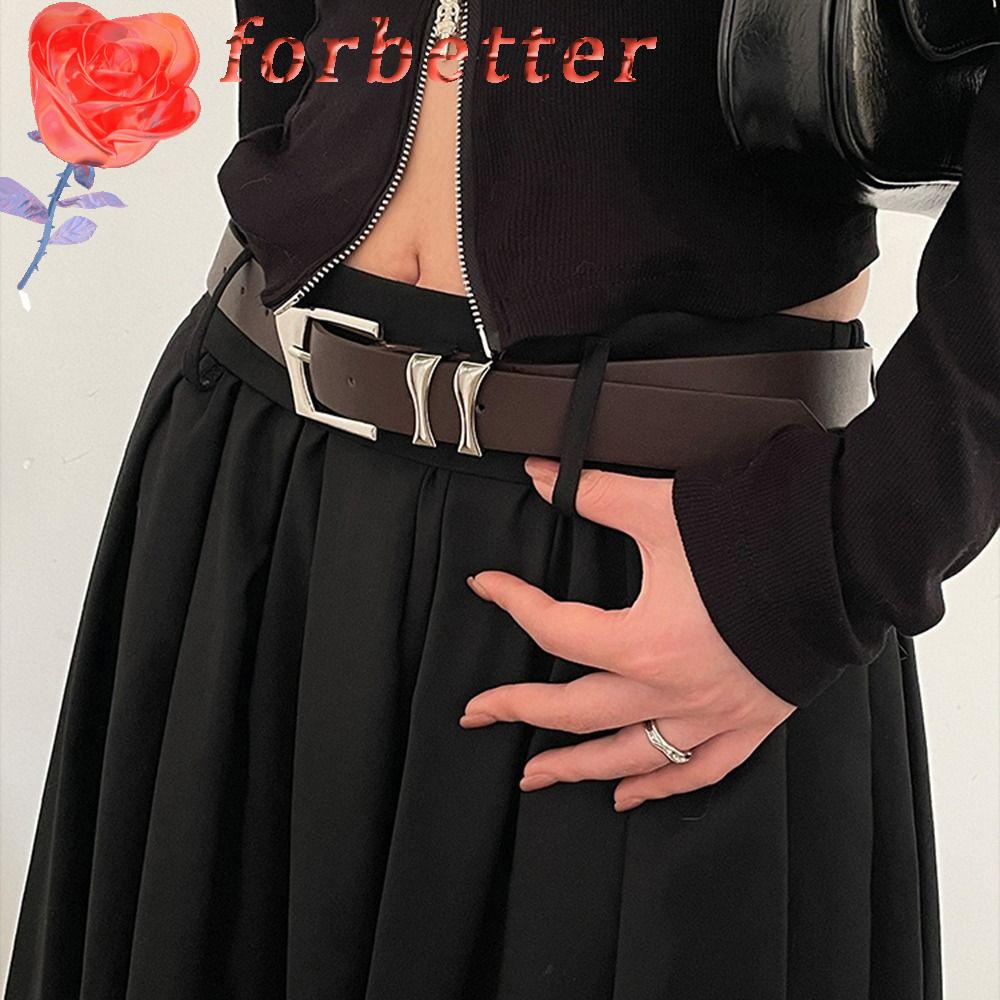 Thắt Lưng Da PU Khóa Hợp Kim Đơn Giản Thời Trang Cho Nam Và Nữ