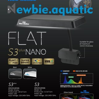 Đèn led flat nano s3 plus neo helios đánh đỏ cá không đỏ nước chuyên dụng cho hồ thủy sinh, hồ cá nhỏ
