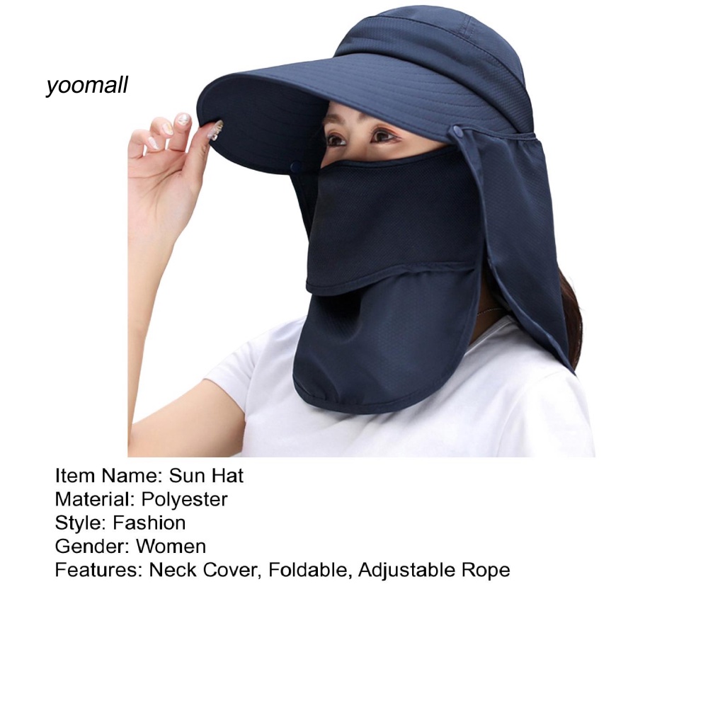 Mũ Chống Nắng Vành Rộng Xoay 360 Độ Màu Trơn Thời Trang Mùa Hè Cho Nữ