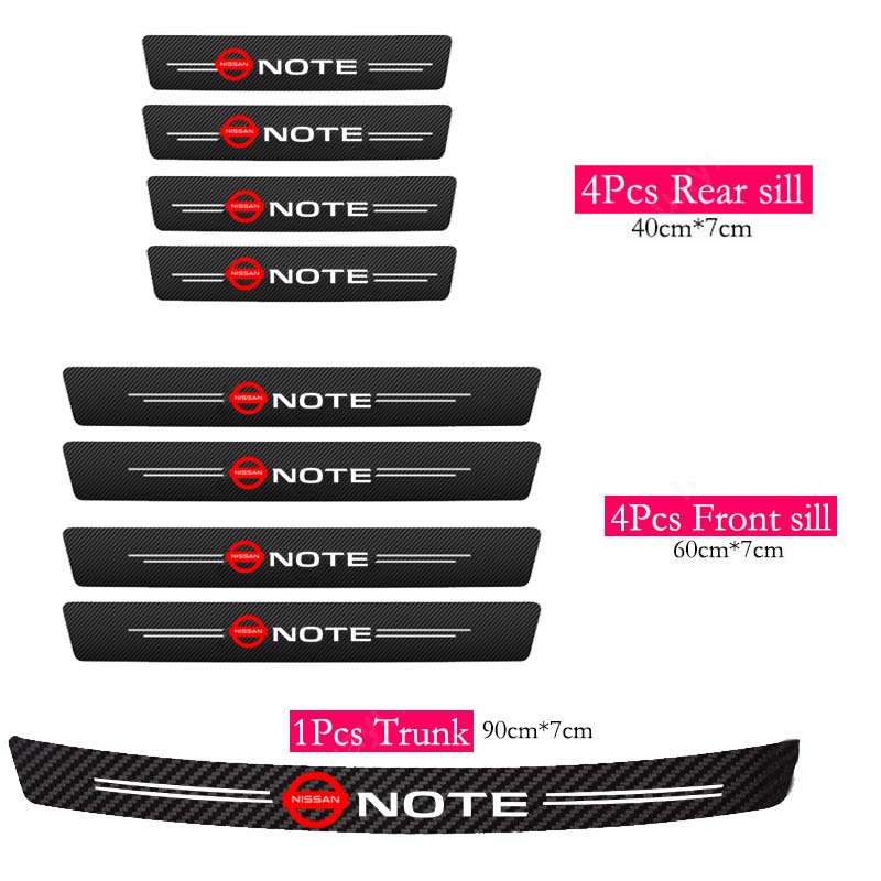 Sticker Sợi Carbon Dán Bảo Vệ Cửa Xe Hơi Nissan Note G1 E11 G2 E12 G3 E13 Epower