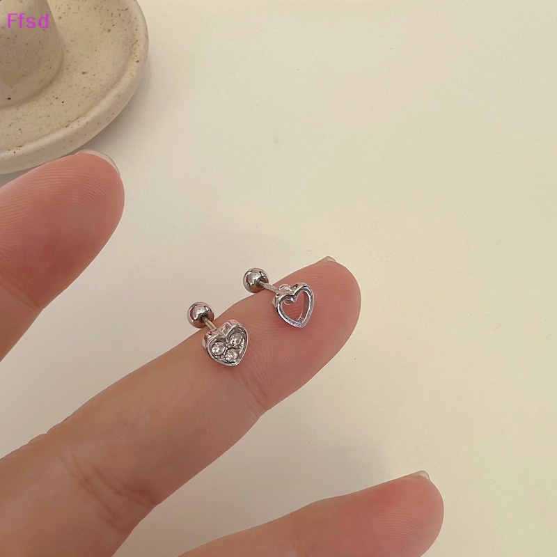 1 Đôi Khuyên Tai Hình Trái Tim Rỗng Xoắn Ốc Cho Nữ