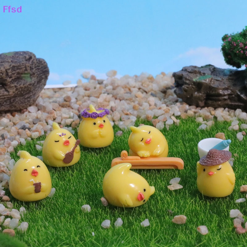 Mô Hình Gà Mini Bằng Nhựa Resin Trang Trí Tiểu Cảnh Sân Vườn