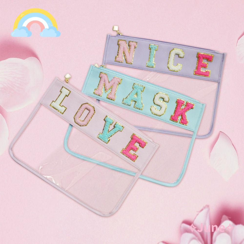 JUNE Túi Du Lịch Trong Suốt Có Khoá Kéo