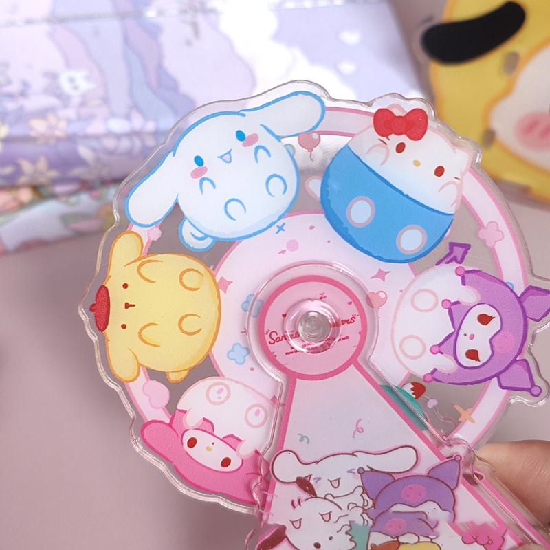 SANRIO Đồ Chơi Vòng Đu Quay 10cm Tự Làm Hình Cinnamoroll Shin-chan Kích Thước Nhỏ Sáng Tạo Làm Quà Tặng Trang Trí