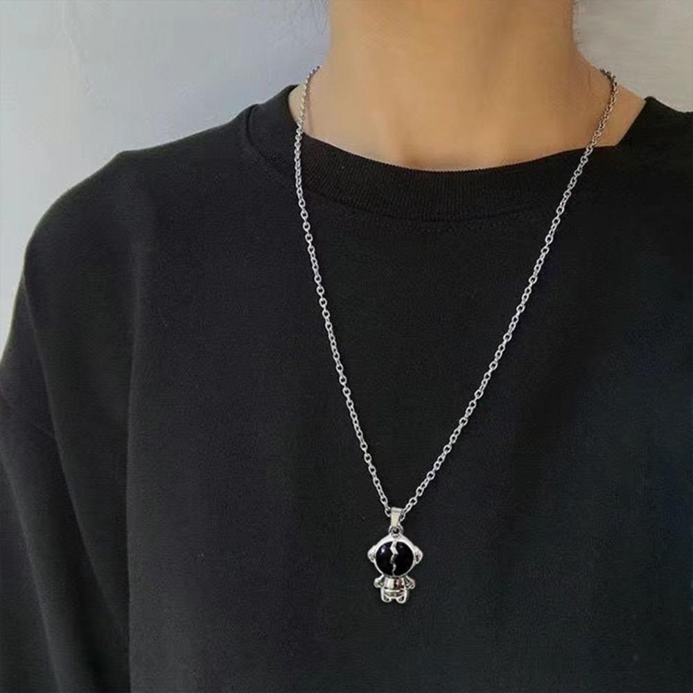 AROMA Vòng Cổ Dây Xích Bằng Hợp Kim Màu Sắc Bạc Phong Cách Hàn Quốc Đơn Giản Thời Trang Cho Nữ