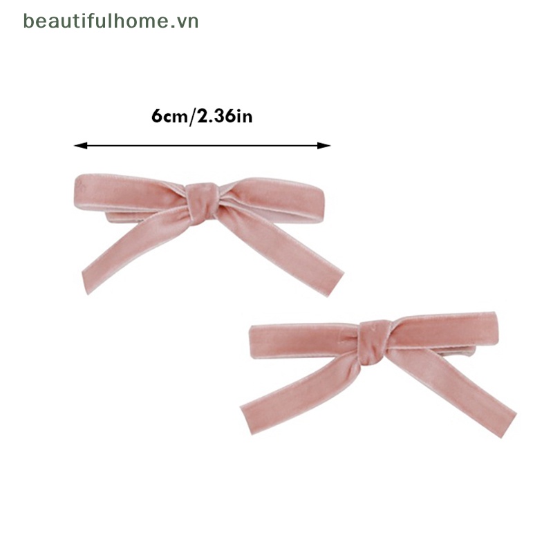 Kẹp Tóc Nơ Bằng Nhung Phong Cách Vintage Cho Nữ