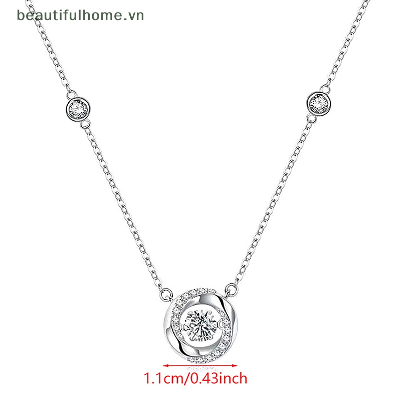 Vòng cổ Bạc Mặt Pha Lê Rỗng Thời Trang Hàn Quốc Cho Nữ