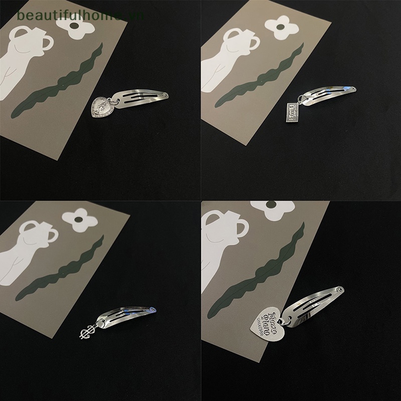 1 Kẹp Tóc Kim Loại Màu Bạc Hình Trái Tim Thời Trang Cho Nữ