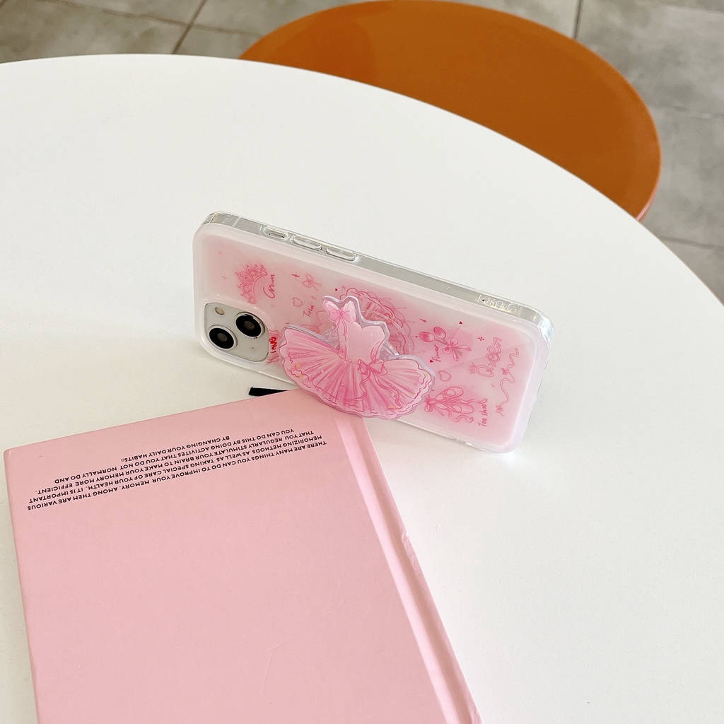 Ốp Điện Thoại tpu Mềm Trong Suốt Hai Mặt Có Giá Đỡ Cho iPhone 14 13 12 11 PRO MAX