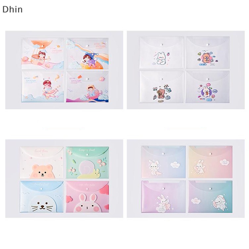 Túi Đựng Tài Liệu Khổ A4 Bằng PVC Trong Suốt Chống Thấm Nước Họa Tiết Hoạt Hình Dễ Thương