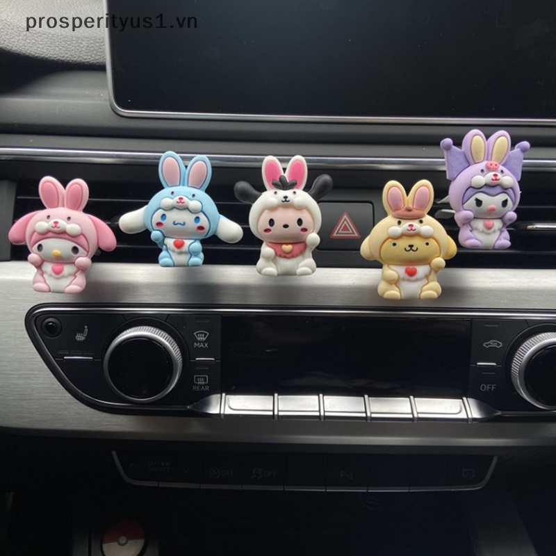 [prosperityus1] Kẹp Khuếch Tán Hương Thơm Xe Hơi Họa Tiết Hoạt Hình Melody Cinnamoroll Kuromi Melody Đáng Yêu [VN]