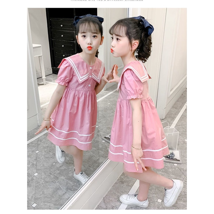 Đầm Công Chúa Mùa Hè Phong Cách Preppy Mẫu Mới 2023 Hợp Thời Trang Cho Bé Gái