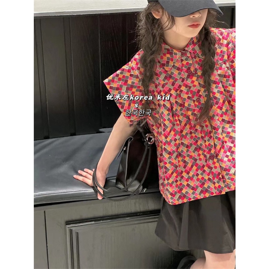 Áo Sơ Mi Tay Ngắn In Hoa Thời Trang Mùa Hè 2023 Mới Cho Bé Gái