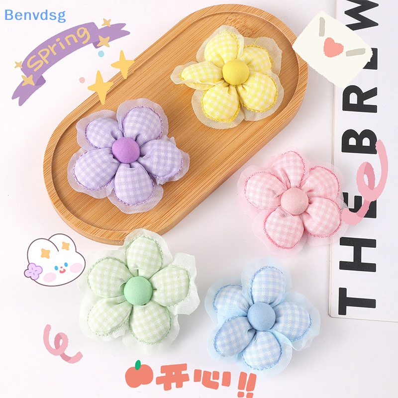 Kẹp Tóc Hình Hoa Bằng Vải Màu Sắc Ngọt Ngào Dùng Trang Trí DIY