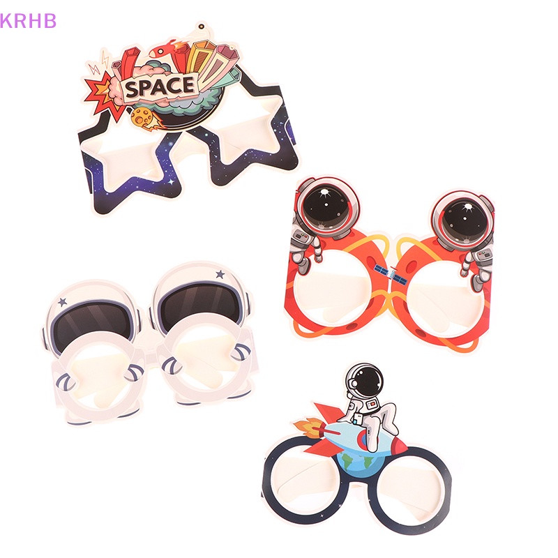 Set 6 Mắt Kính Bằng Giấy Chủ Đề Phi Hành Gia Cho Bữa Tiệc Mới