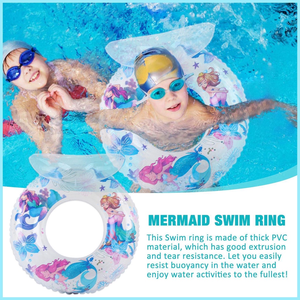 Phao Bơi Bơm Hơi Kiểu Hoạt Hình Dễ Thương Trong Suốt Chống Rách Tiện Dụng