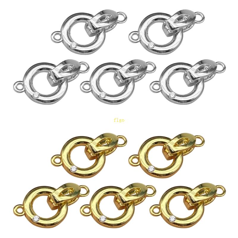 Set 5 Móc Khóa Tròn Màu Vàng / Bạc Chuyên Dụng Làm Trang Sức