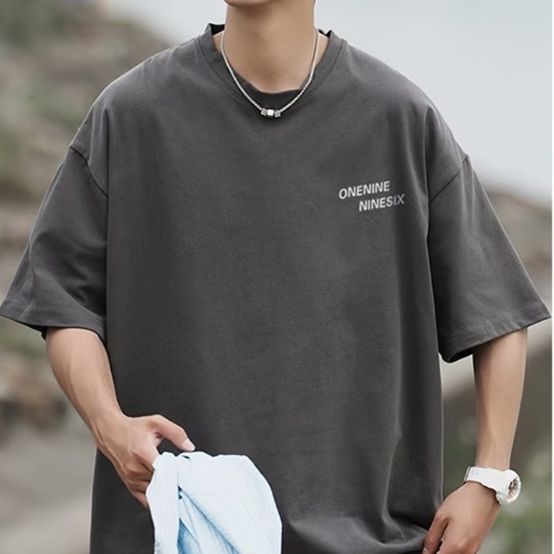 Áo Thun Cotton Tay Ngắn Dáng Rộng Phong Cách Nhật Bản Thời Trang Mùa Hè Hàng Mới 260g