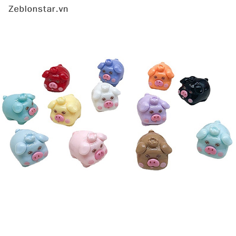 [Ngôi Sao] Móc Khóa Resin Hình Chú Heo Hoạt Hình Đội Vương Miện Thủ Công DIY ~ ~