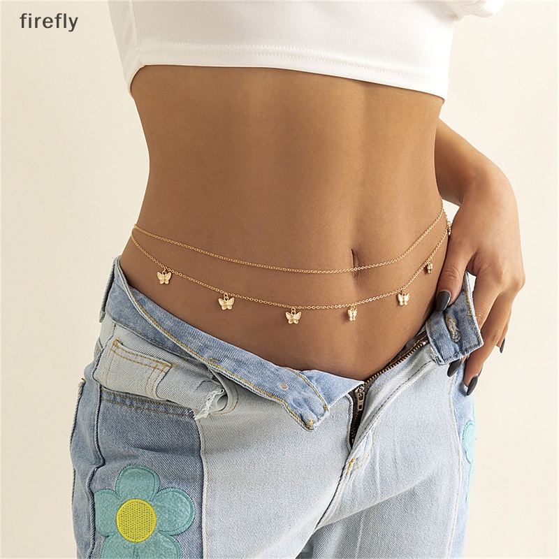 [firefly] Dây Xích Đôi Đeo Thắt Lưng Phối Mặt Hình Bướm Thời Trang Đi Biển Mùa Hè Quyến