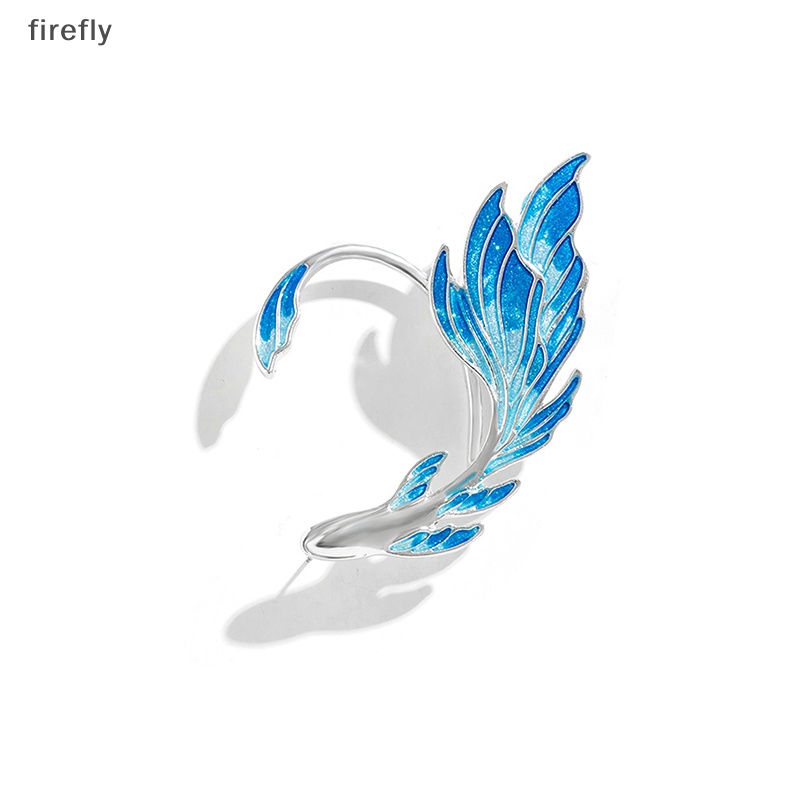 Bông Tai Kẹp Vành Tai Hình Cá Màu Gradient Xanh Dương Sáng Tạo Thời Trang Cho Nữ