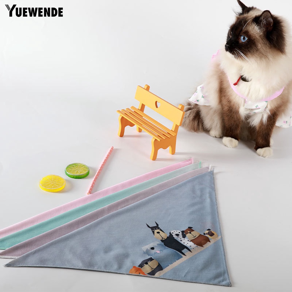 Yếm Ăn Bằng Polyester Siêu Mềm In Họa Tiết Hoạt Hình Dành Cho Thú Cưng