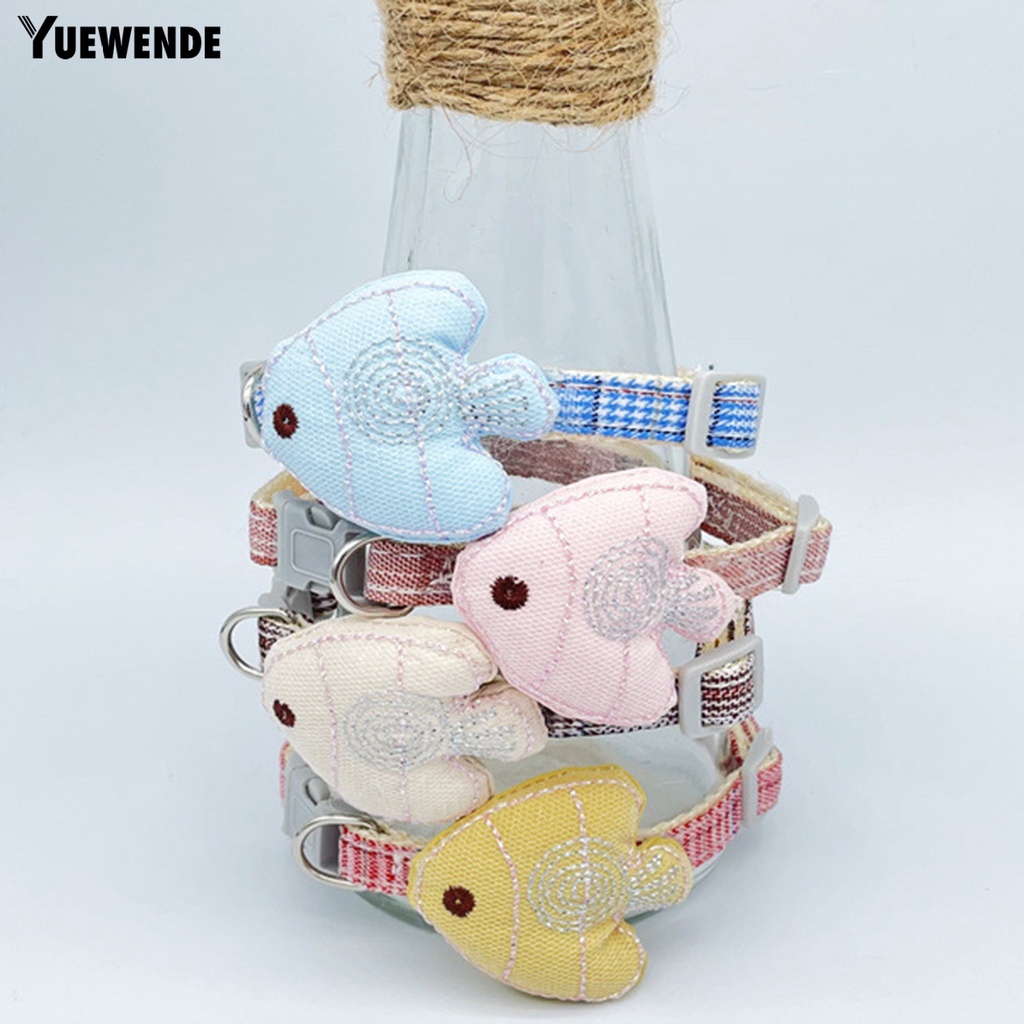 Vòng Cổ Vải Thoát Hiểm Họa Tiết Cá Hoạt Hình Dễ Thương Cho Thú Cưng