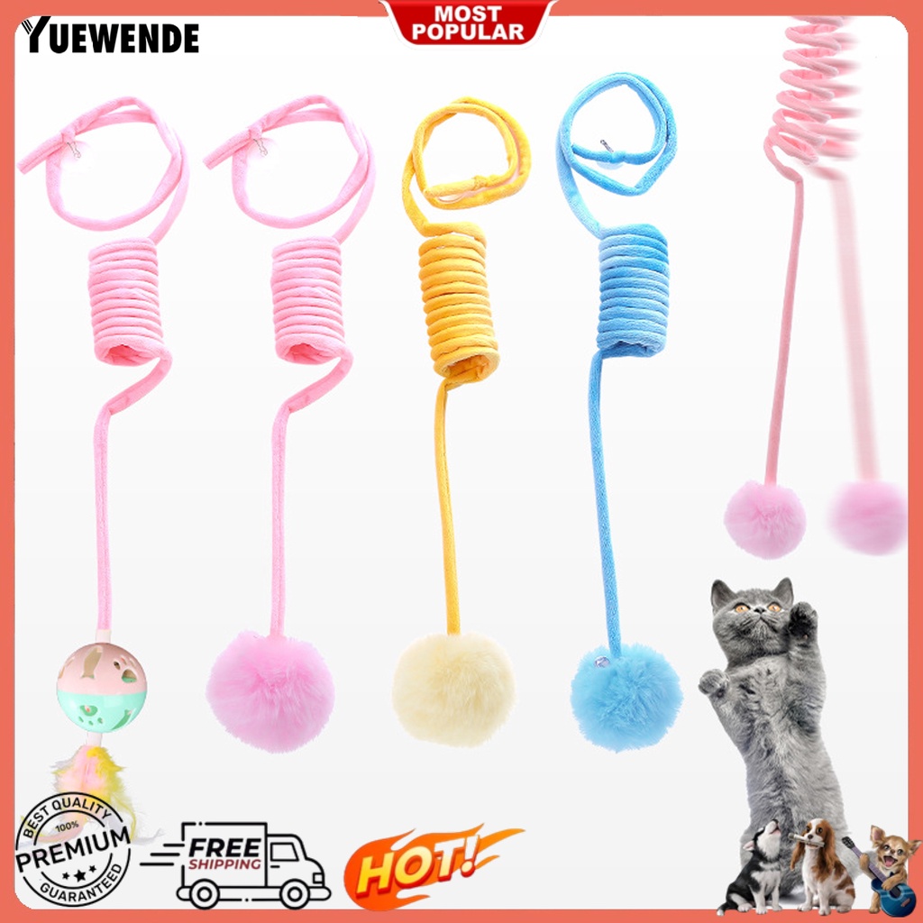 Đồ Chơi Bóng Gắn Lò Xo Chống Trầy Xước Độ Co Giãn Cao Vui Nhộn Cho Mèo Cưng