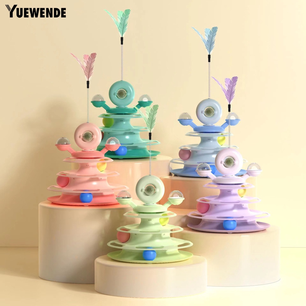 Đồ Chơi Nhiều Lớp Có Đường Ray Xoay Vui Nhộn Cho Mèo Cưng