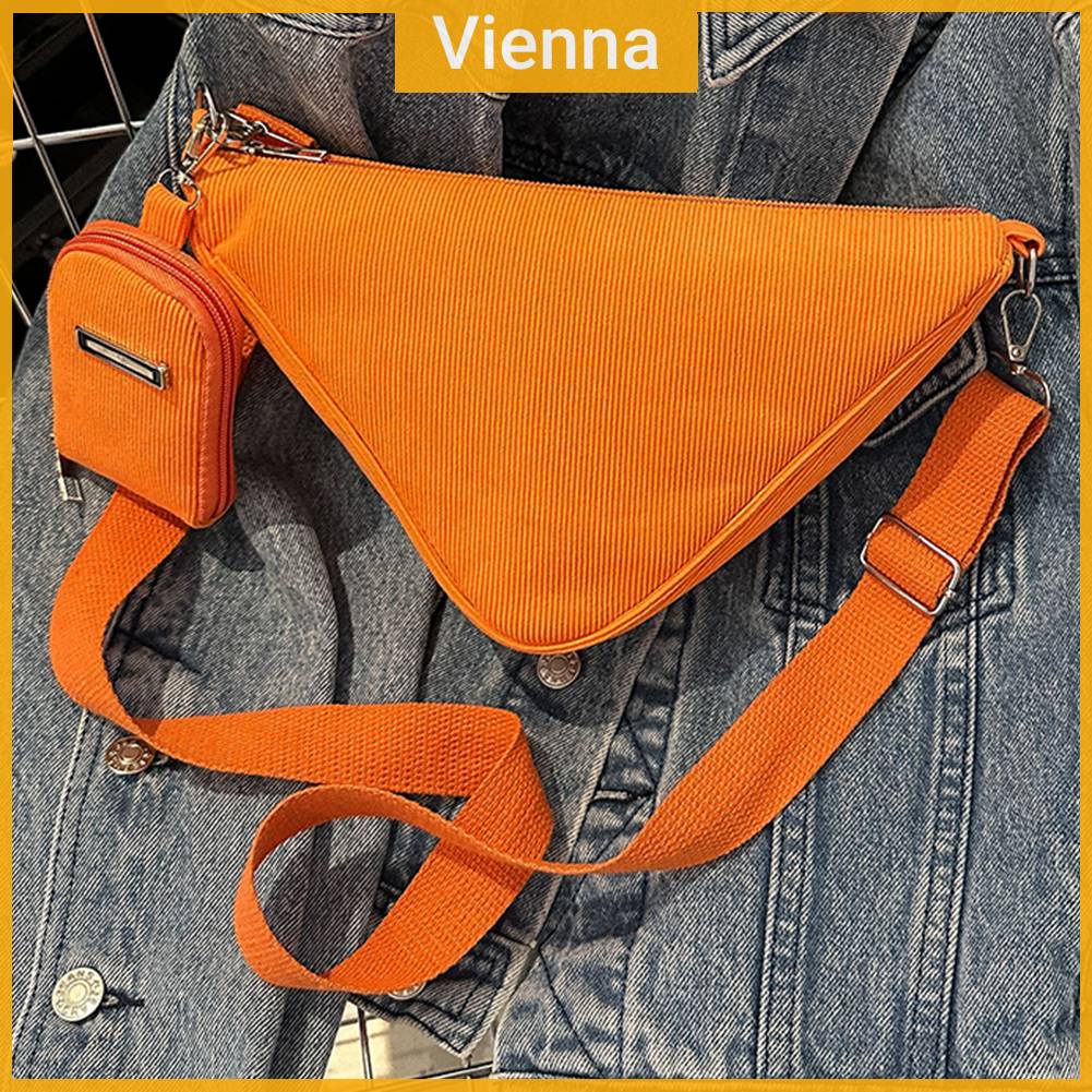 Túi Xách Đeo Chéo Hình Tam Giác Có Khóa Kéo Thời Trang Cho Nữ