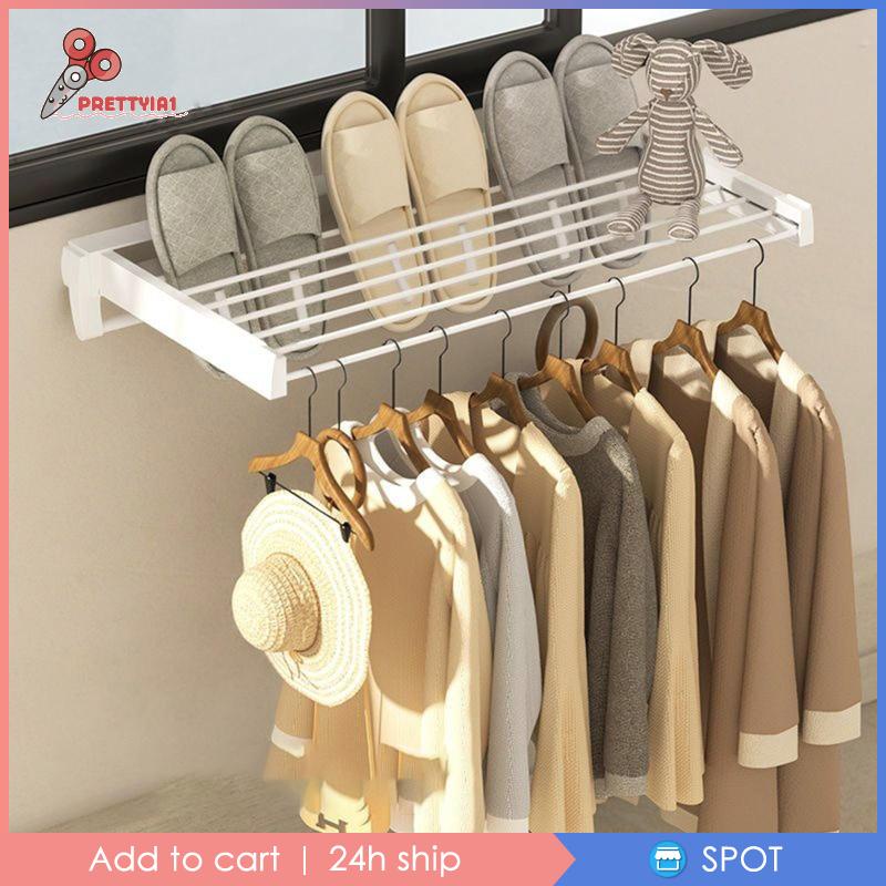 [Prettyia1] Giá Phơi Khô Quần Áo / Giày Dép Có Thể Gấp Gọn Cho Phòng Tắm