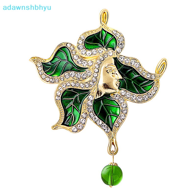 Ghim Cài Áo Hình Chiếc Lá Đính Đá Phong Cách Vintage Thời Trang Cho Nam Nữ