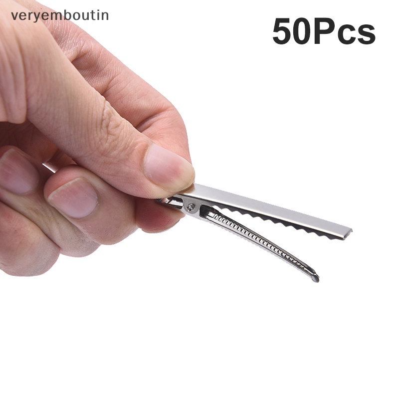 Bộ 50 Kẹp Mỏ Vịt Bằng Kim Loại Màu Bạc