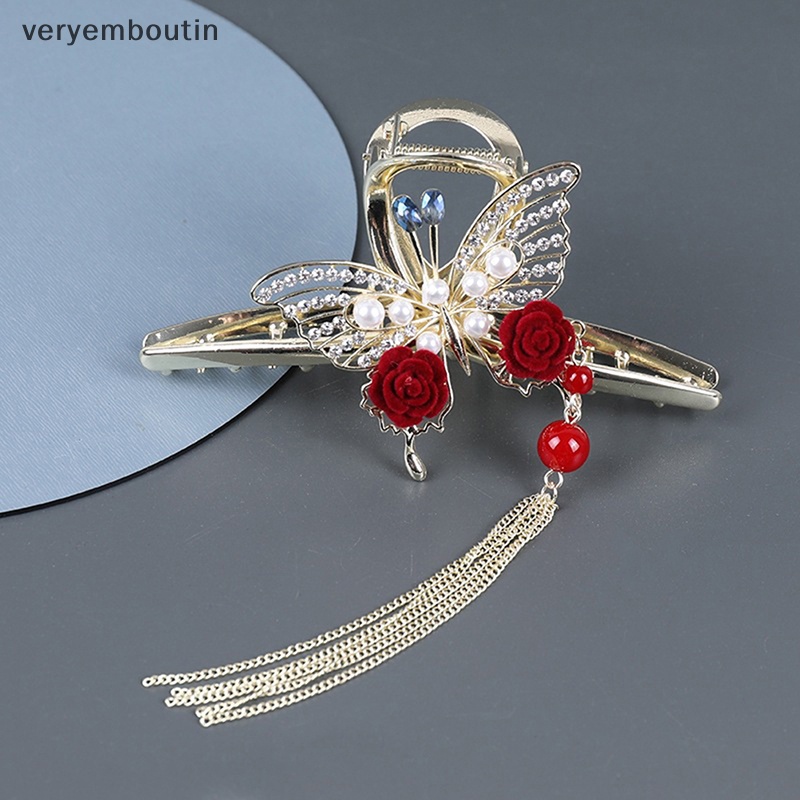 Kẹp Tóc Hình Hoa Hồng Đính Ngọc Trai Thanh Lịch Thời Trang Cho Nữ