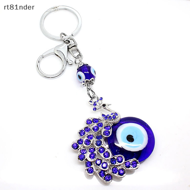Rt Móc Khóa Hình Con Công Đính Pha Lê Màu Xanh Dương Sáng Tạo Thời Trang Cho Nữ